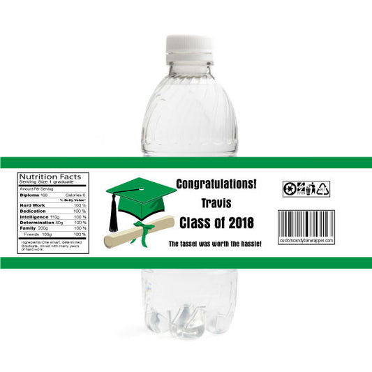 Cap and Scroll Graduation Bottle Label