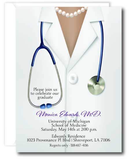 Doctor Graduation Invitation Female Tan