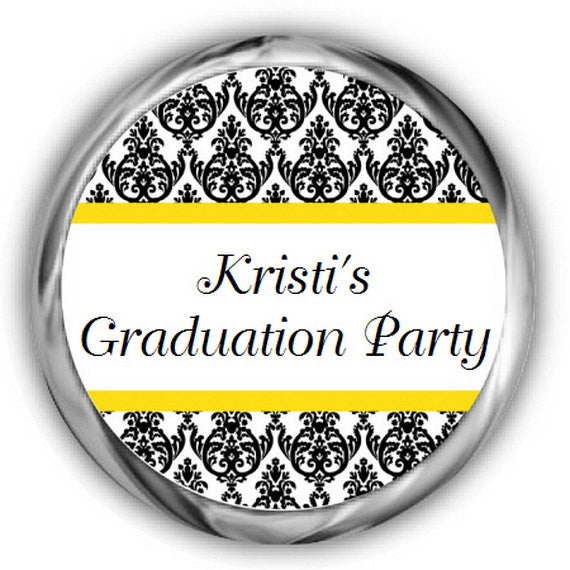 Damask Graduation Kisses Stickers