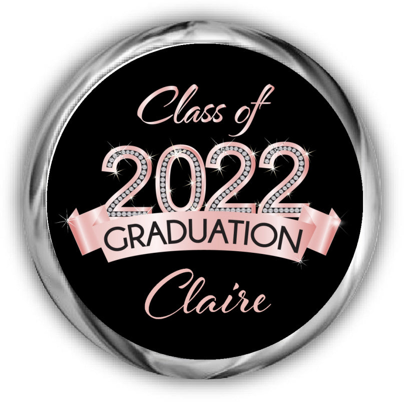 Rose Gold Graduation Kisses Stickers