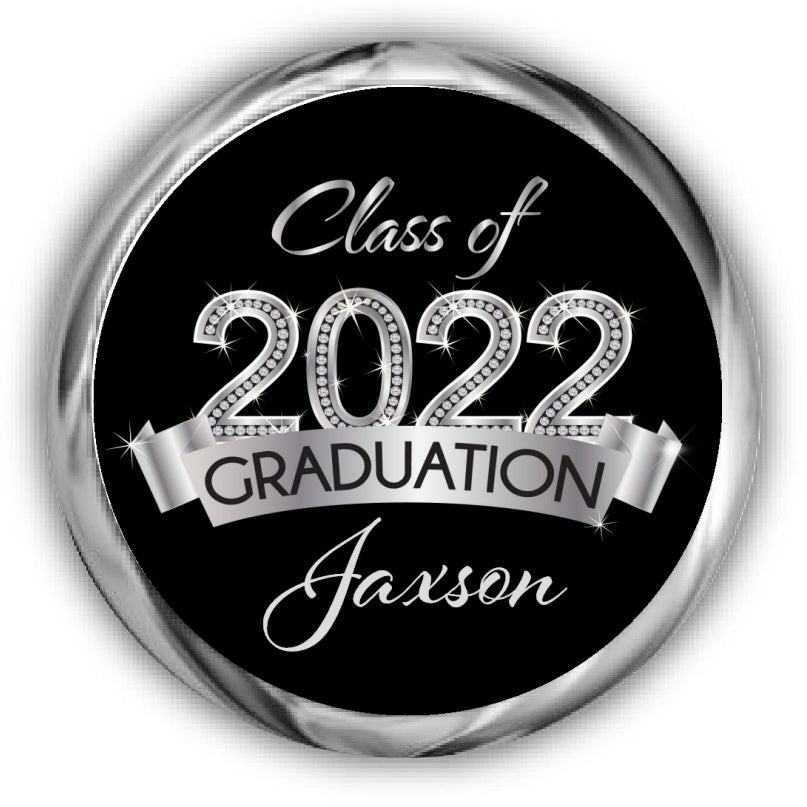 Silver Graduation Kisses Stickers