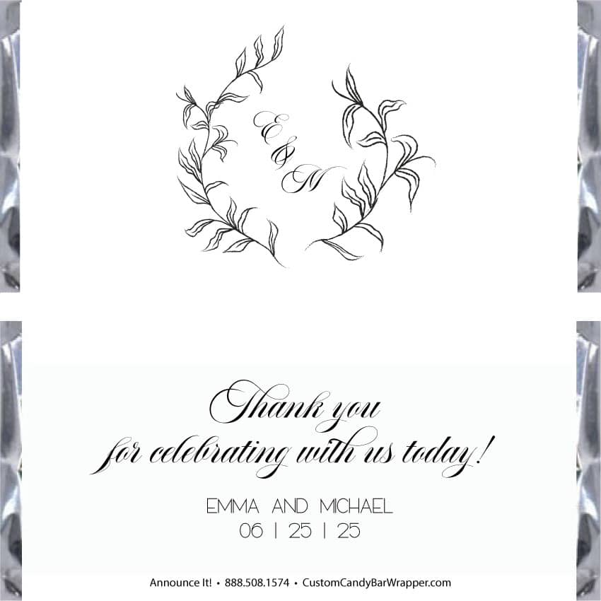 Wedding Hershey Kisses Stickers Script Monogram