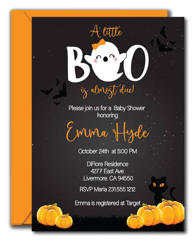 A Little Boo Halloween Shower Invitations - Girl