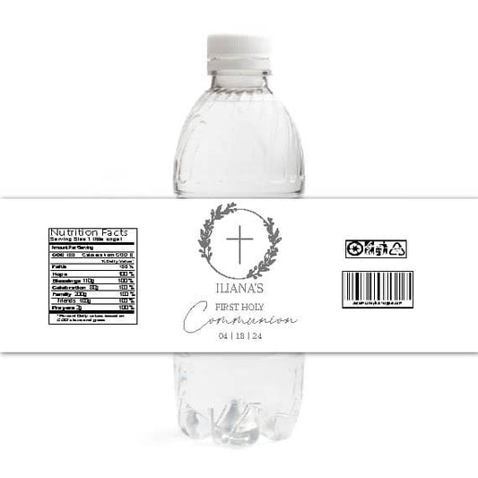 Minimal Communion Water Bottle Labels