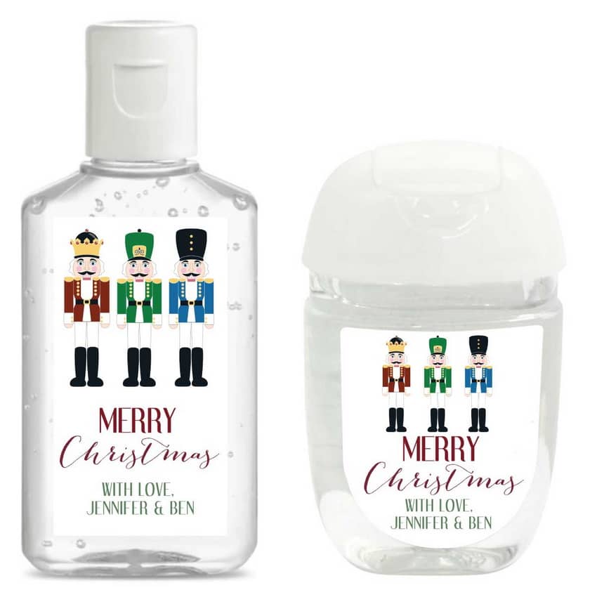 Nutcracker Christmas Hand Sanitizer Labels