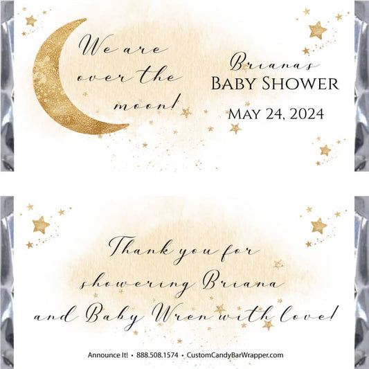Over The Moon Baby Shower Candy Bar Wrappers