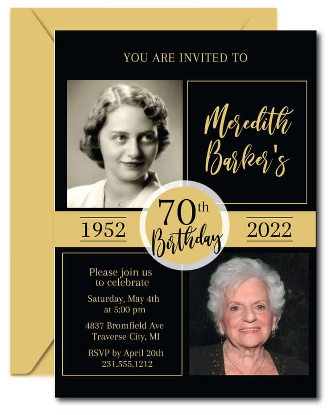 2 Photos Birthday Invitations