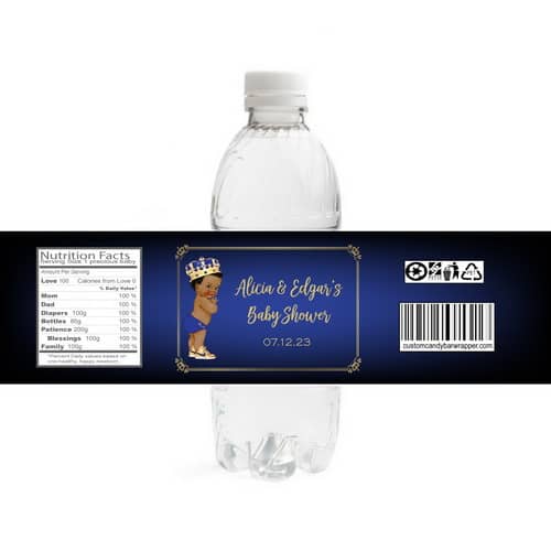 Royal Prince Baby Shower Water Bottle Labels