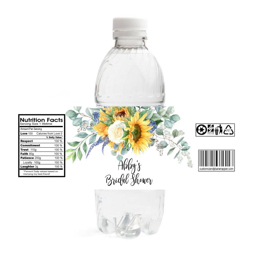 bridal shower water bottle labels, water bottle labels, bridal shower favors, bridal shower bottle favors, announce it!
