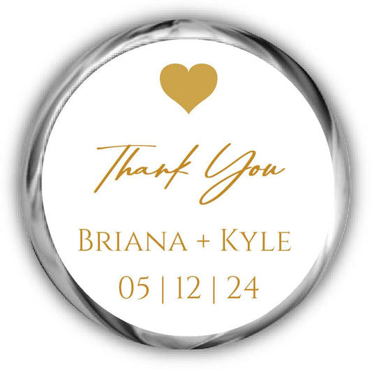 Thank You Wedding Kisses Stickers