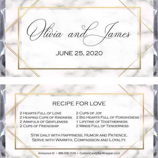 Marble Wedding Candy Bar Wrappers
