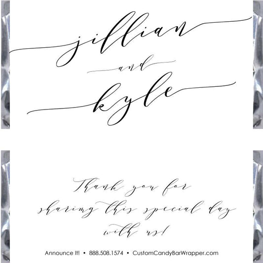 Calligraphy Wedding Candy Bar Wrappers