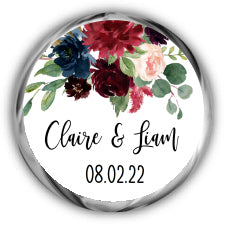 Marsala Navy Wedding Kisses Stickers