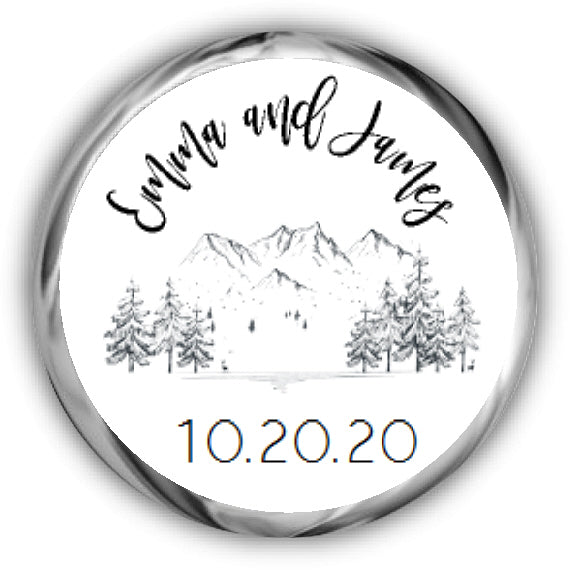 Mountain Wedding Kisses Stickers