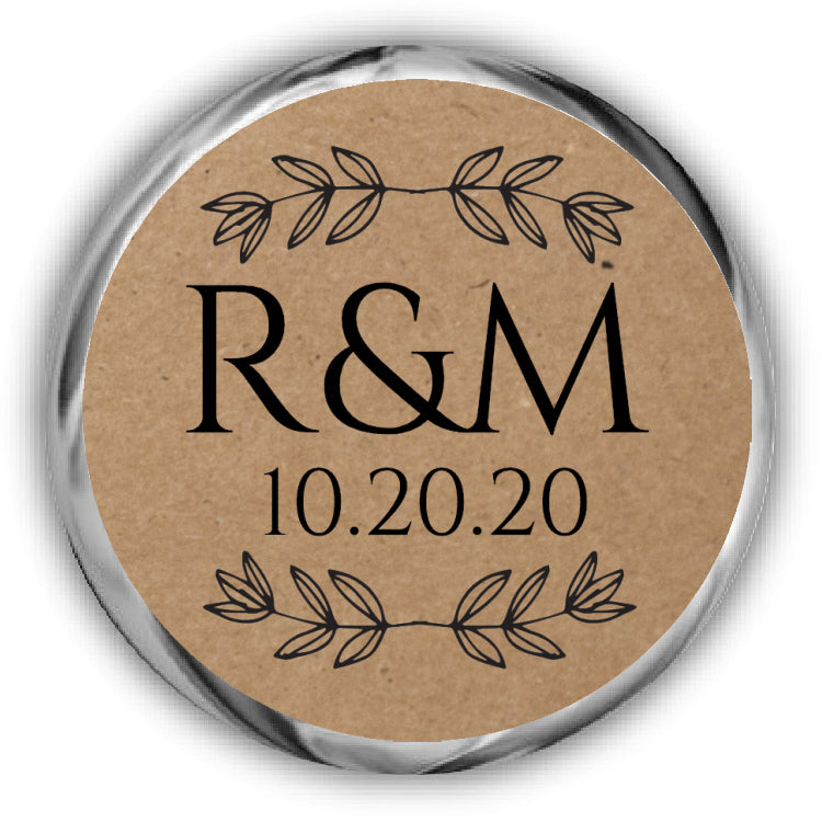 Rustic Wedding Kisses Stickers