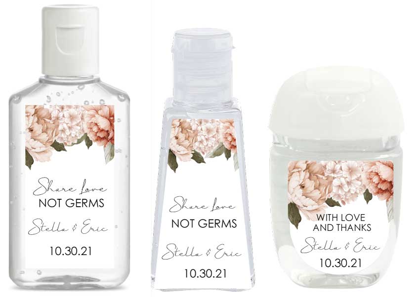 Romantic Wedding Hand Sanitizer Labels