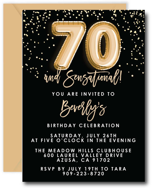 70 and Sensational Birthday Invitations