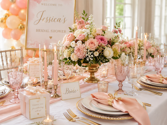 Budget Bridal Shower Table Decor