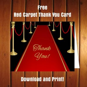 Free Red Carpet Thank You Card