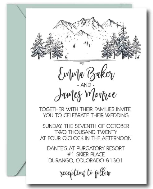 Mountain Wedding Invitation Themes