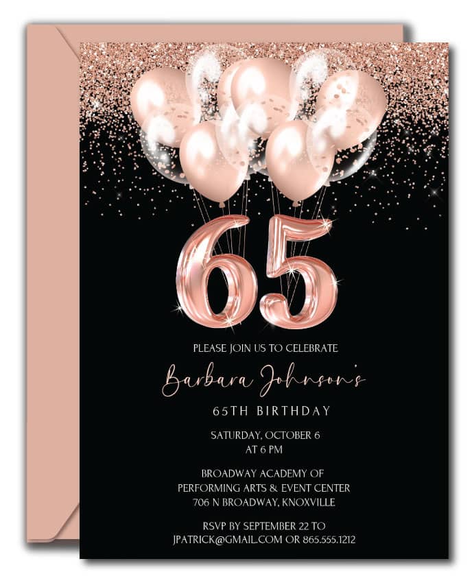 65th Birthday Invitations