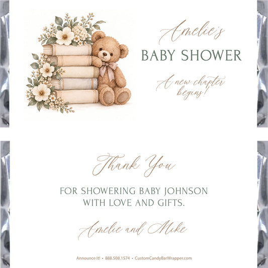 New Chapter Baby Shower Candy Bar Wrappers