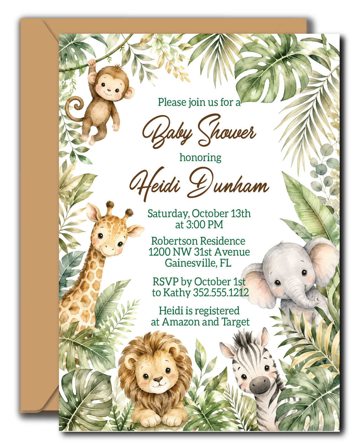Jungle Baby Shower Invitation
