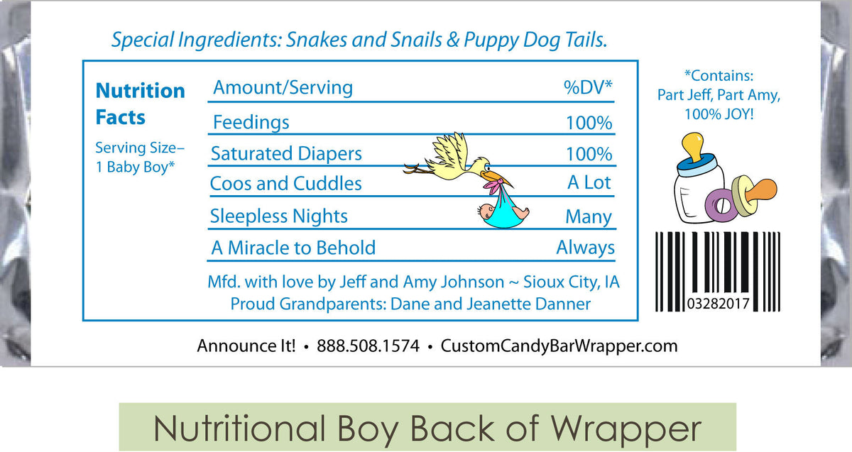 Wildflowers Baby Shower Candy Bar Wrapper - Announce It!