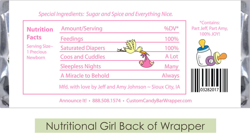 Wildflowers Baby Shower Candy Bar Wrapper - Announce It!