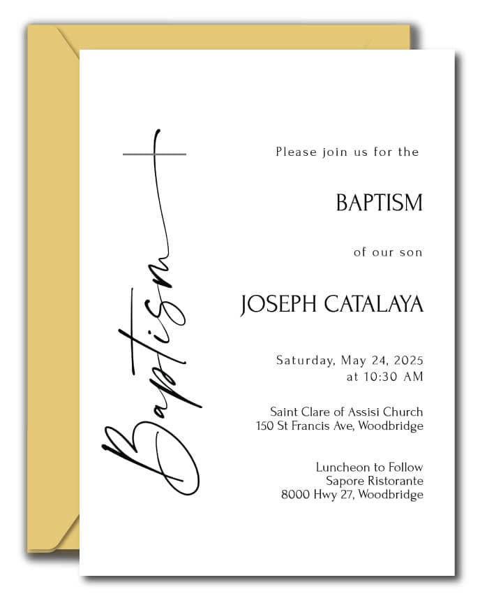 Modern Baptism Invitations