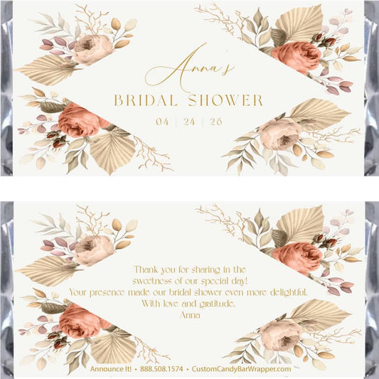 Boho Bridal Shower Candy Bar Wrappers
