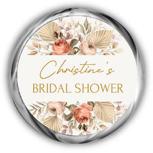 Boho Bridal Shower Kisses Stickers