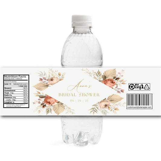Boho Bridal Shower Water Bottle Labels