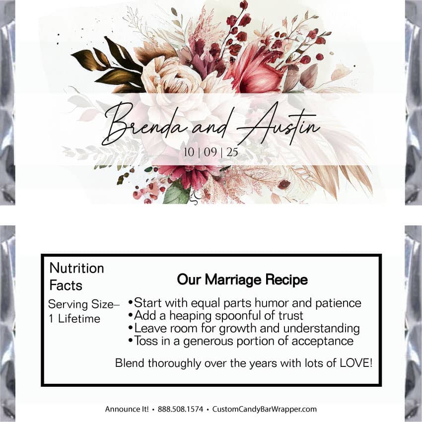 Boho Wedding Candy Bar Wrappers