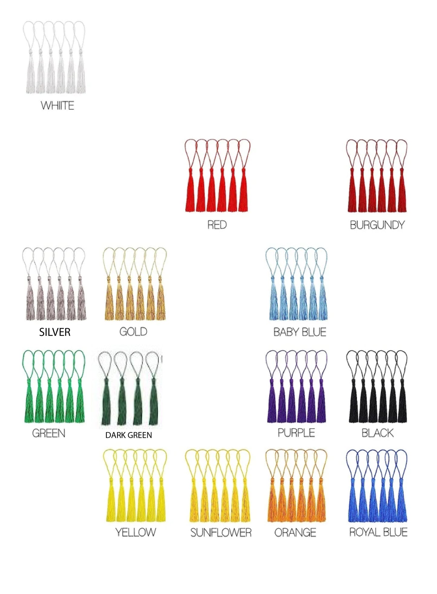 Color swatches of toothbrushes in various colors on a white background