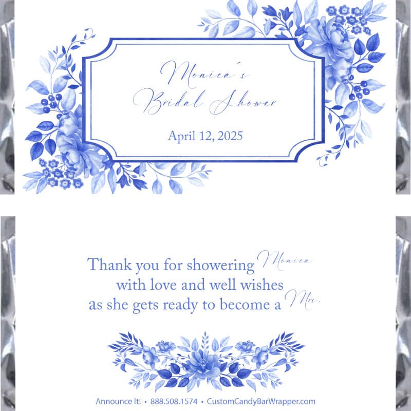 Chinoiserie Bridal Shower Candy Bar Wrappers