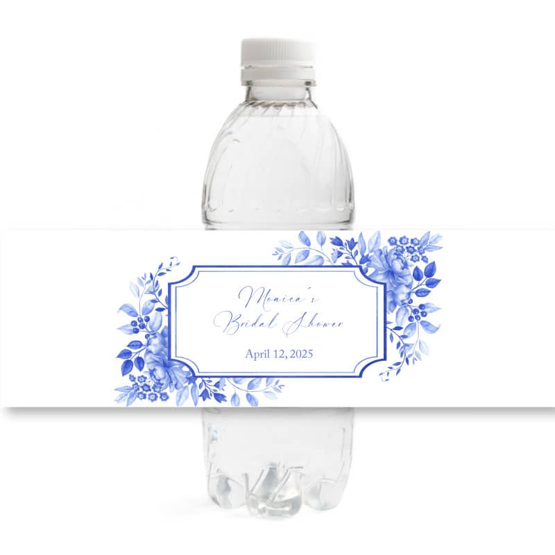 Chinoiserie Bridal Shower Water Bottle Labels