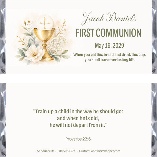 Sacrament First Communion Candy Bar Wrappers
