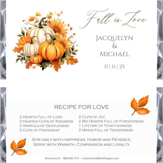 Fall Wedding Candy Bar Wrappers