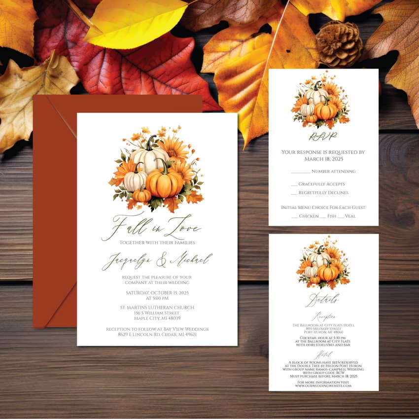 Love Invitations in Orange