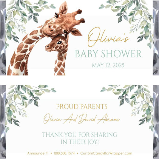 Giraffe Baby Shower Candy Bar Wrappers