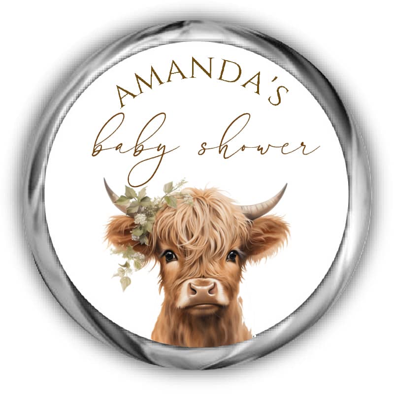 Highland Cow Shower Kisses Sticker