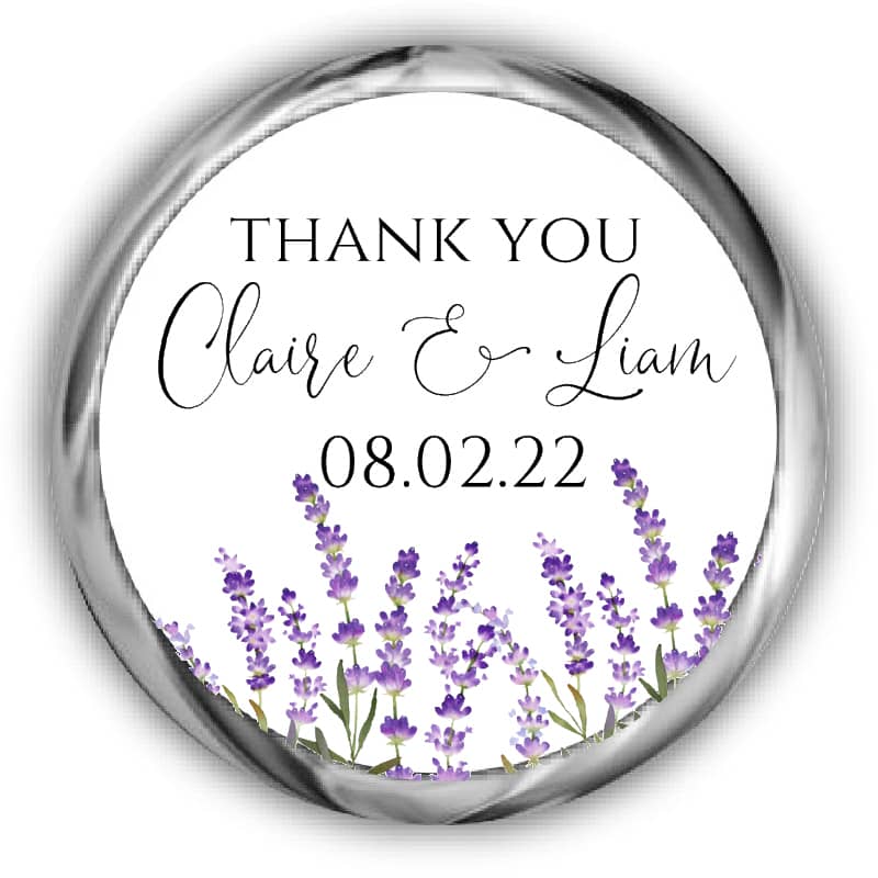 Lavender Wedding Kisses Stickers