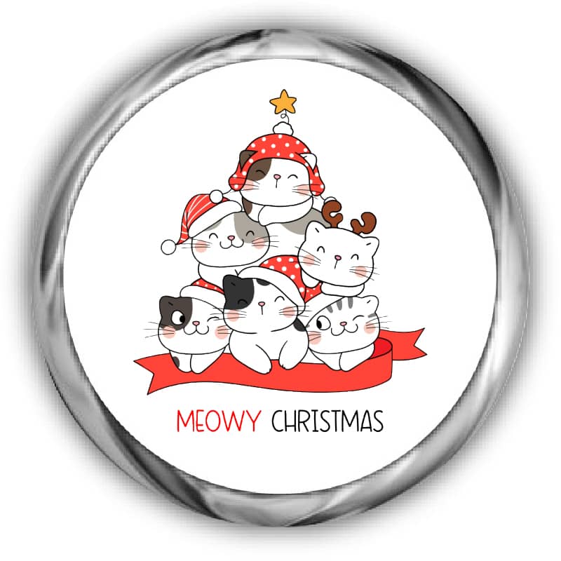 Meowy Christmas Kisses Stickers
