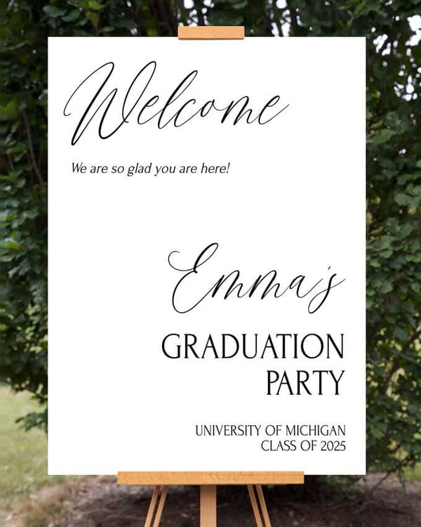 Graduation Sign In Small Minimal Graduation Welcome Sign - Announce It!