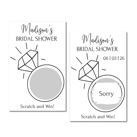 Bridal Shower Scratch Off Cards