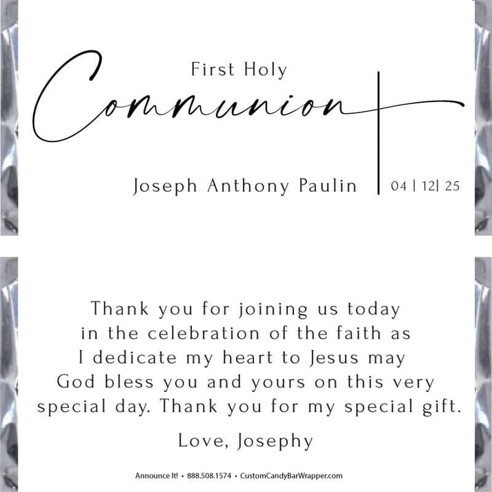 Simple Communion Candy Bar Wrappers - Announce It!