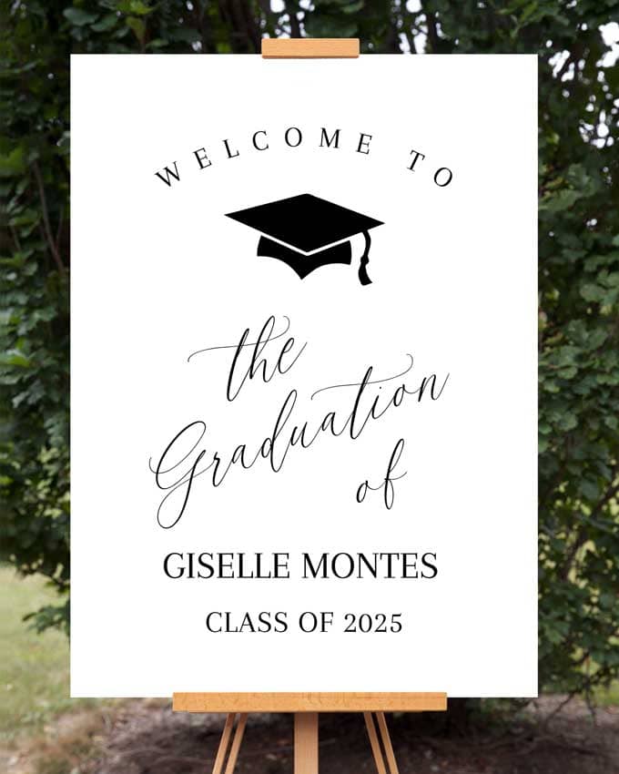 Graduation Sign In Small Simple Graduation Welcome Sign - Announce It!