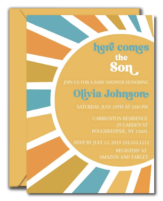 Sunshine Baby Shower Invitations