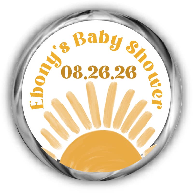 Sunshine Baby Shower Kiss Sticker